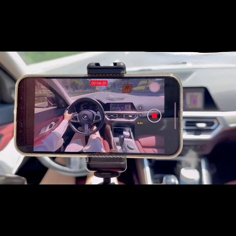 Car Phone Holder for Video Recording Articulated Cellphone Support for Mobile Filming Pov Telephone Iphone Car Seat Mount Stand