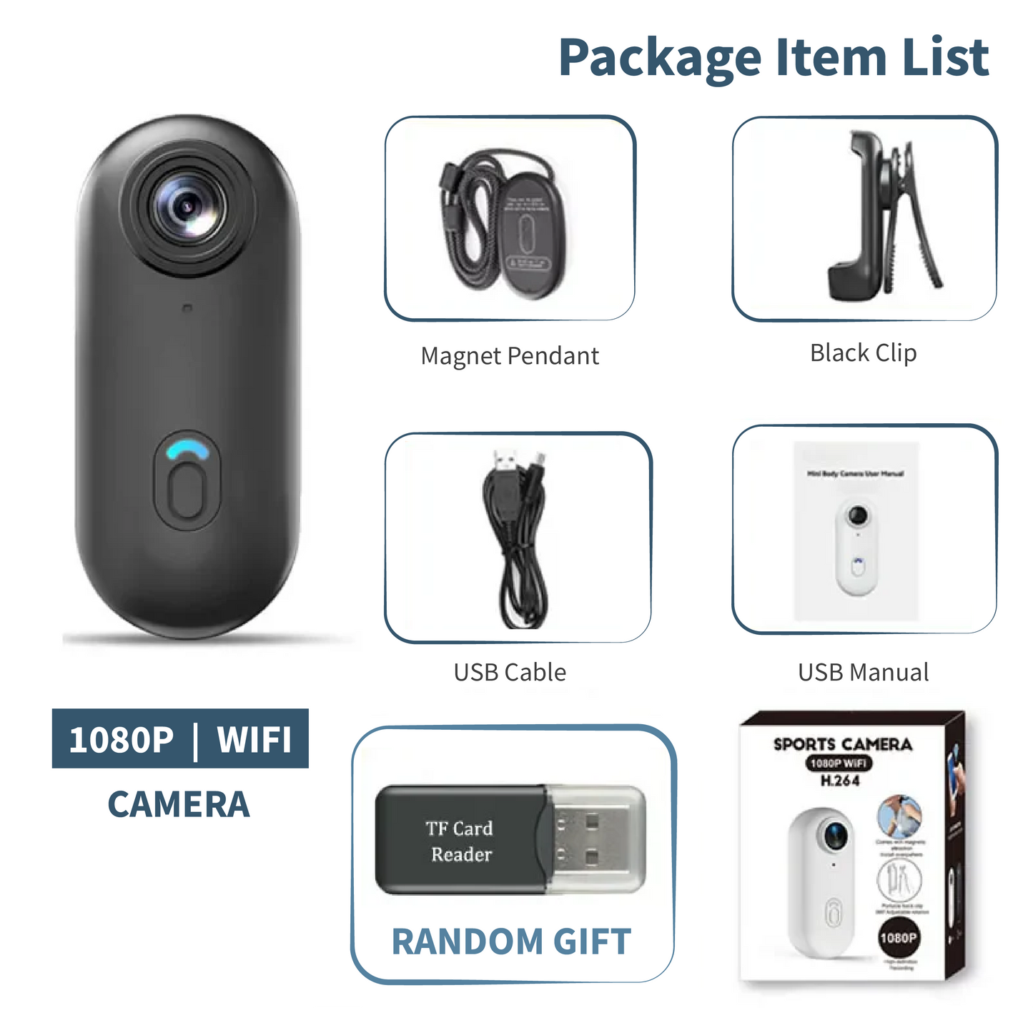 Mini 4K Body Camera – Wireless WiFi Hands-Free Action Cam